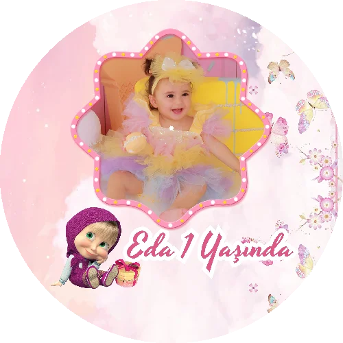 Maşa İle Koca Ayı Temalı yuvarlak Açacak Magneti